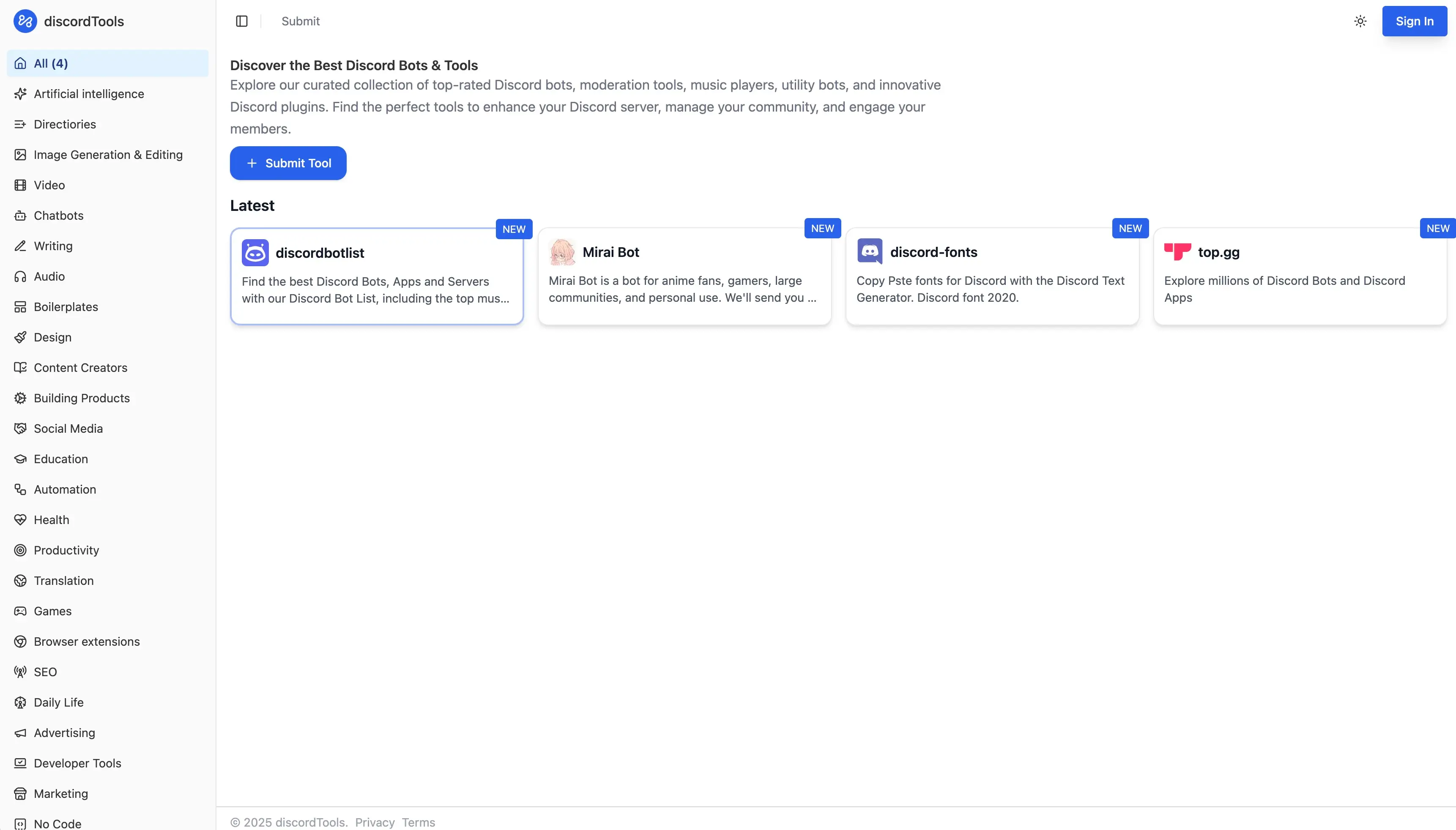 discordTools 平台截图